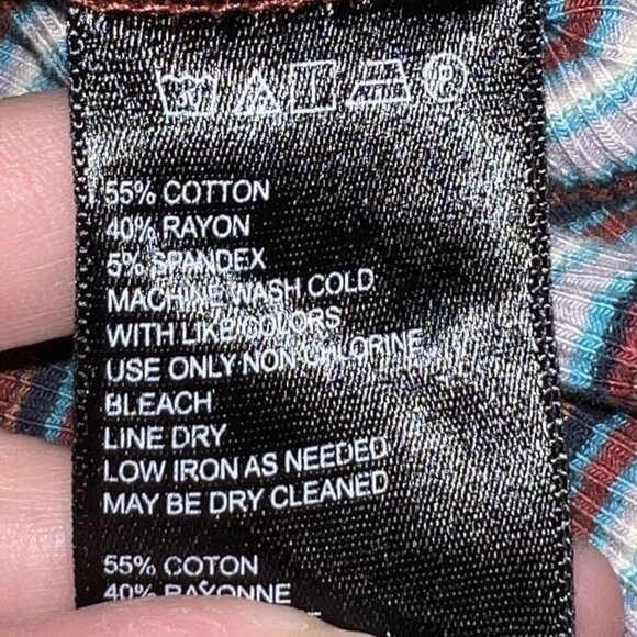 Urban Outfitters BDG Kaylyn Turtleneck Y2K Ribbed Gray Stripe Mini Dress Large - Picture 9 of 9